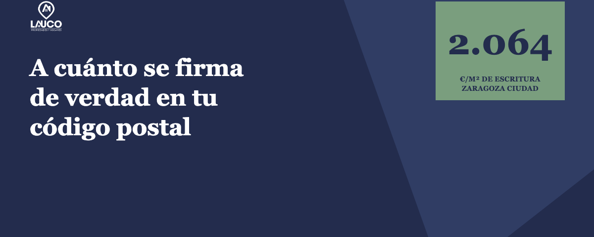 Portada · A cuánto se firma de verdad en tu código postal: el precio real de la vivienda en Zaragoza · Lauco Propiedades